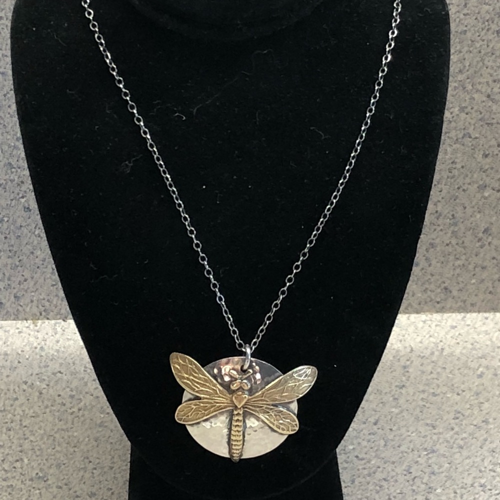 Two toned dragonfly Necklace